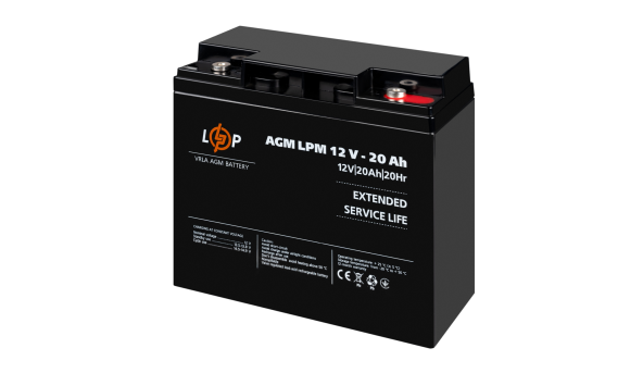 Аккумулятор AGM LPM 12V - 20 Ah под болт М5 - 581570