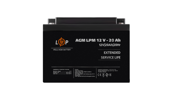 Аккумулятор AGM LPM 12V - 20 Ah под болт М5 - 581570