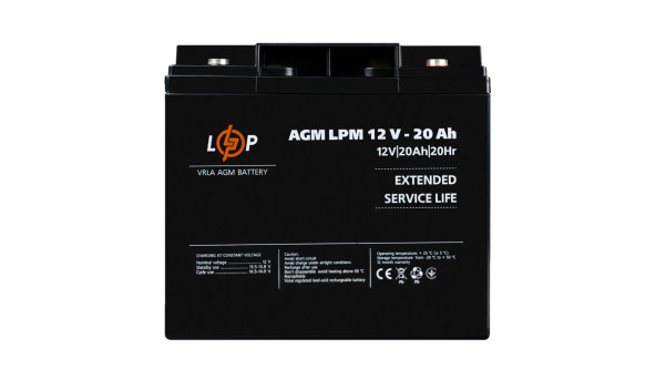Аккумулятор AGM LPM 12V - 20 Ah под болт М5 - 581570
