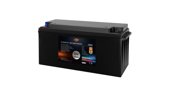 Акумулятор LP LiFePO4 12V (12,8V) - 230 Ah (2944Wh) (BMS 100A/50A) пластик для ДБЖ