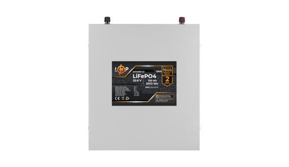 Аккумулятор LP LiFePO4 25,6V - 120 Ah (3072Wh) (BMS 80A/40А) металл для ИБП
