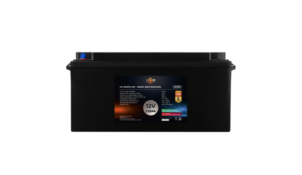 Акумулятор LP LiFePO4 12V (12,8V) - 230 Ah (2944Wh) (BMS 80A/40A) пластик для ДБЖ - 582080