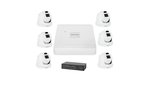 Комплект відеоспостереження на 6 камер GV-IP-K-W71/06 3MP - 582423
