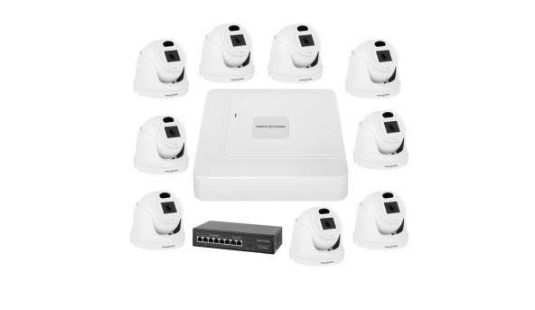 Комплект відеоспостереження на 9 камер GV-IP-K-W72/09 3MP