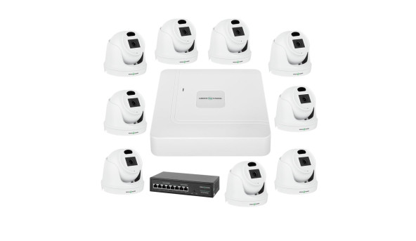 Комплект відеоспостереження на 9 камер GV-IP-K-W72/09 3MP - 582425