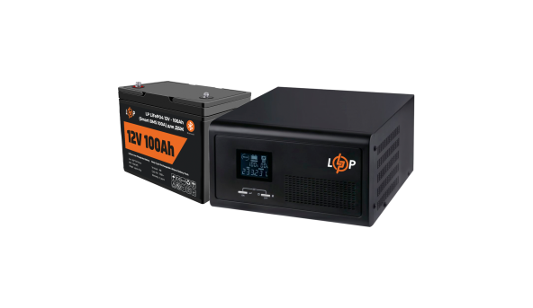 Комплект резервного живлення для котла LP (LogicPower) ДБЖ + літієва (LiFePO4) батарея (UPS 1000VA + АКБ LiFePO4 1280W)