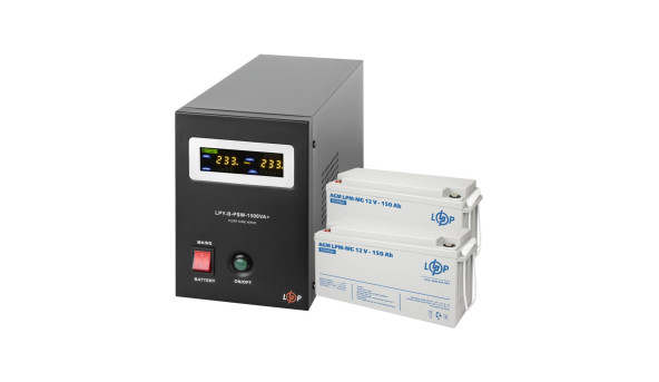 Комплект резервного живлення LP (LogicPower) ДБЖ + мультигелева батарея (UPS B1500 + АКБ MG 3600Wh) - 582748