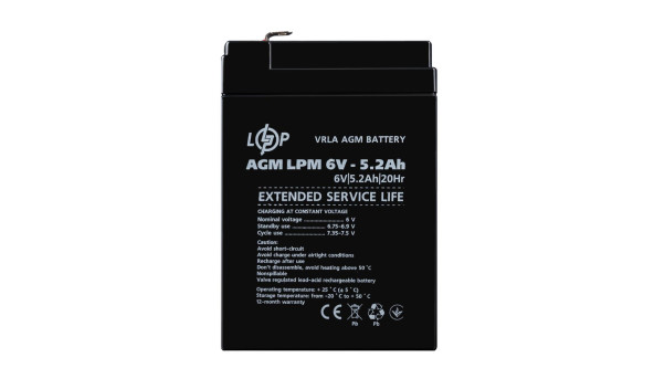 Аккумулятор AGM LPM 6V - 5.2 Ah