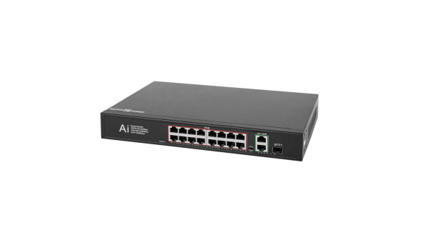 Коммутатор сетевой POE GV-010-D-16+2 PG+1 SFP