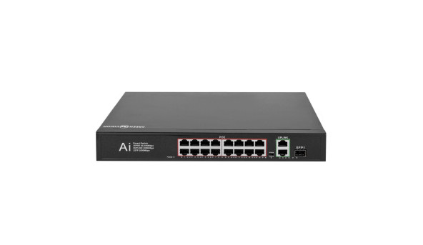 Комутатор мережевий POE GV-010-D-16+2 PG+1 SFP - 582840