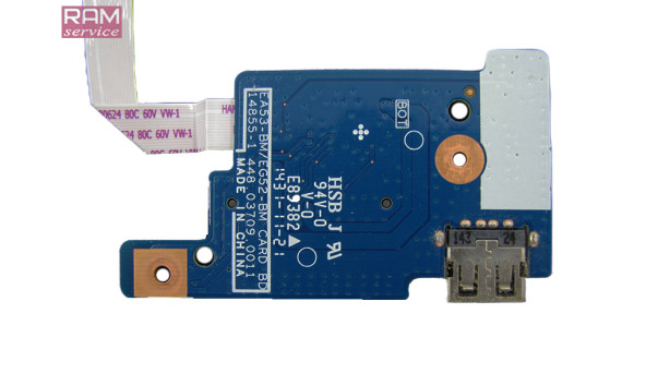Додаткова плата, роз'єми USB, Card Reader, для ноутбука, Acer Aspire ES1-512, 15.6", 448.03709.0011, Б/В, В хорошому стані, без пошкоджень - 58517