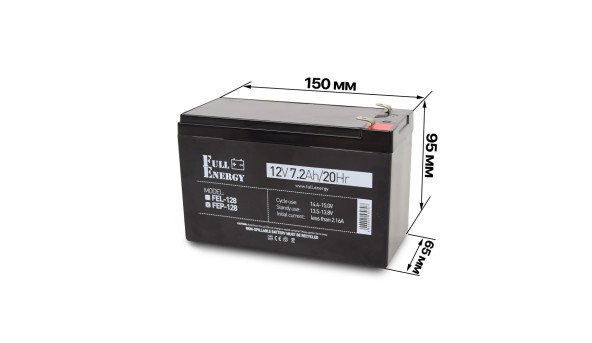 Акумулятор 12В 7.2 Аг для ДБЖ Full Energy FEP-128 - 590632