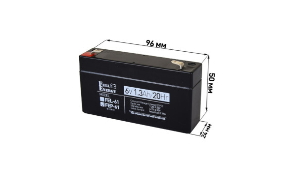 Аккумулятор 6В 1.3 А·ч для ИБП Full Energy FEP-61 - 591283