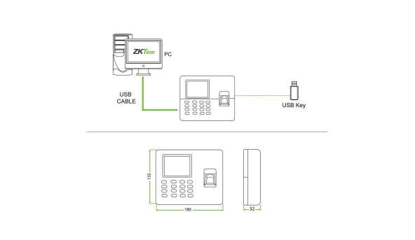 Биометрический терминал учета рабочего времени ZKTeco LX50 - 591859