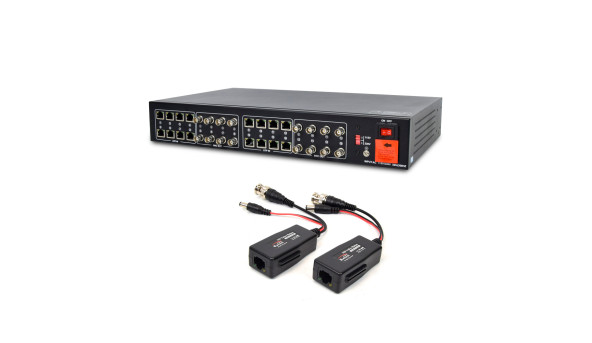 Активний 16-канальний приймач ATIS AL-1216 UHD відеосигналу і живлення через UTP