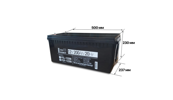 Акумулятор 12В 200А·год для ДБЖ Full Energy FEP-12200 - 592088