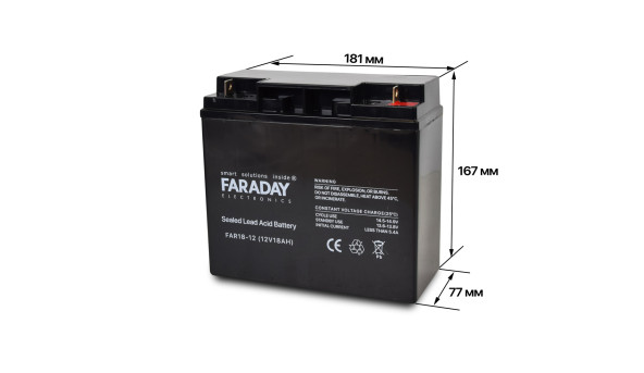 Аккумулятор 12В 18А·ч для ИБП Faraday Electronics FAR18-12 - 592112
