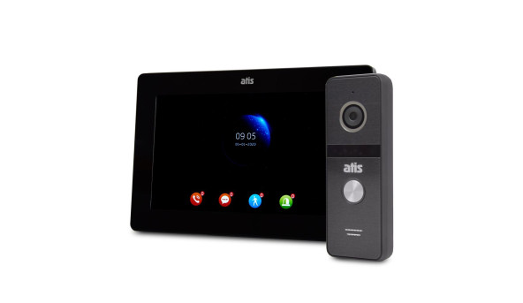 Комплект Wi-Fi видеодомофона 7" ATIS AD-770FHD/T-Black с поддержкой Tuya Smart + AT-400HD Black