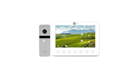Комплект відеодомофона Neolight NeoKIT HD+ Silver: відеодомофон 7" з детектором руху і 2 Мп відеопанель