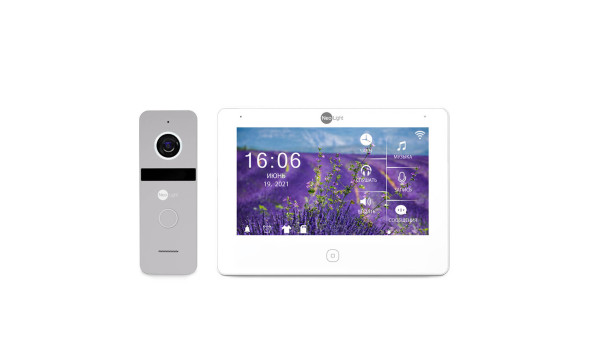 Комплект відеодомофона Neolight NeoKIT HD Pro Silver: відеодомофон 7" з детектором руху і 2 Мп відеопанель