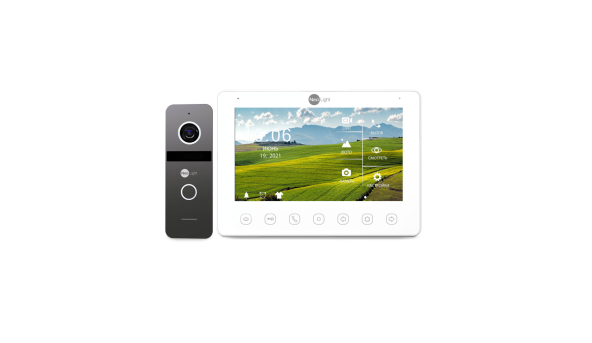 Комплект видеодомофона Neolight NeoKIT HD+ Graphite: видеодомофон 7" с детектором движения и 2 Мп видеопанель