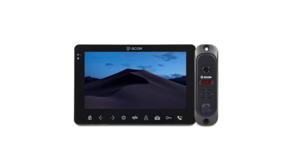 Комплект видеодомофона BCOM BD-780M Black Kit: видеодомофон 7" с детектором движения и видеопанель