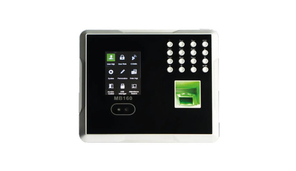 Біометричний термінал ZKTeco MB160 ID ADMS розпізнавання по обличчю, відбитку пальця, карті