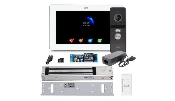Комплект «ATIS Smart Будинок» – Wi-Fi відеодомофон 7" з переадресацією виклику на мобільний телефон через Tuya Smart + відеопанель 2Мп та контроль доступу за допомогою електромагнітного замка
