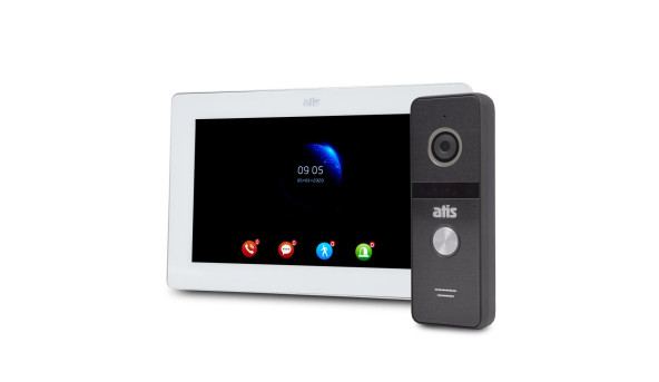 Комплект «ATIS Smart Квартира» – Wi-Fi відеодомофон 7" з переадресацією виклику на мобільний телефон через Tuya Smart + відеопанель 2Мп та контроль доступу за допомогою електромеханічного замка