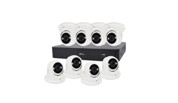 IP комплект відеоспостереження з 8 камерами ZKTeco KIT-8508NER-8P/8- ES-852T11C-C