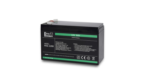 Аккумулятор LiFePO4 (литий железо фосфатный) 12В 8Ач Full Energy FEG-128