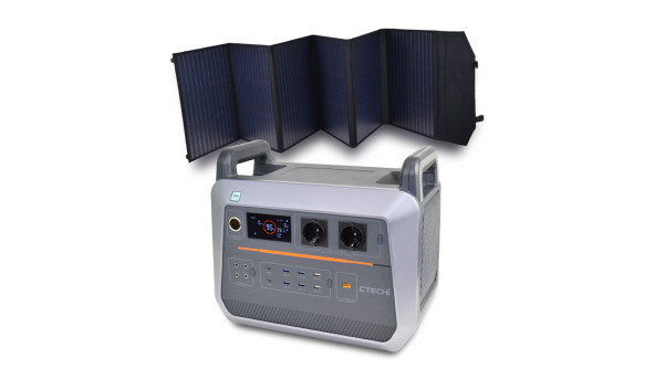 Комплект Зарядна станція CTECHI PPS-ST2000 + Сонячна панель New Energy Technology 200W Solar Charger