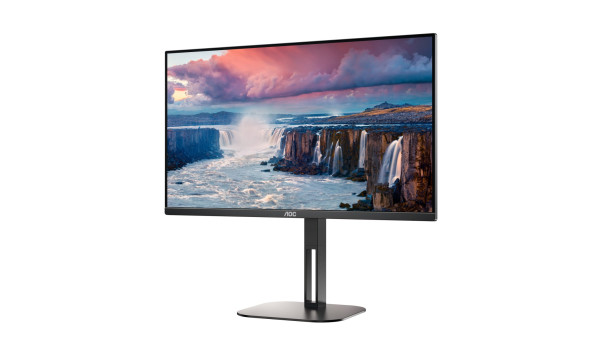 TFT 27" AOC 27V5C/BK, FHD, IPS, 75Гц, 1 мс, HDMI, DP, USB-C, USB-hub, HAS, Pivot, колонки, чорний - 593687