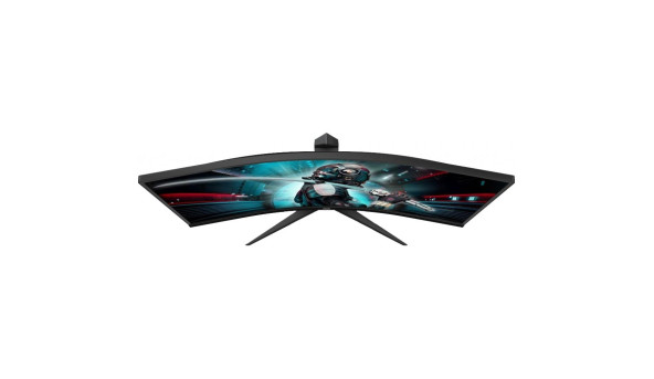 TFT 34" AOC CU34G2X/BK, 3440x1440, VA, 144Гц, вигнутий, DP, HDMI x 2, USB, Pivot, чорний з червоним - 593879
