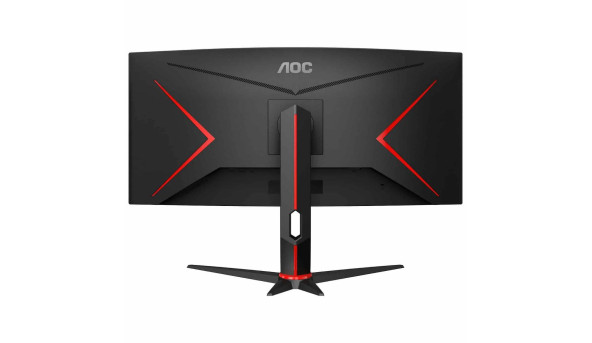 TFT 34" AOC CU34G2X/BK, 3440x1440, VA, 144Гц, вигнутий, DP, HDMI x 2, USB, Pivot, чорний з червоним - 593879