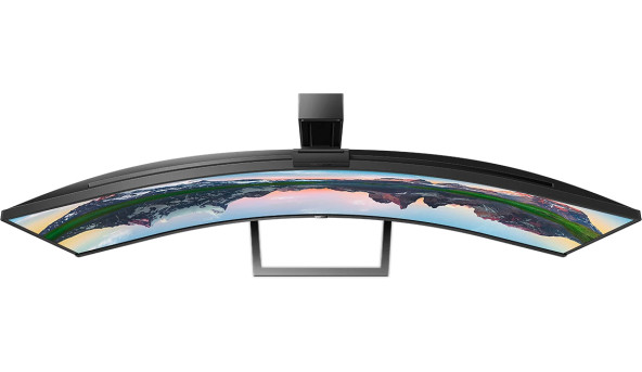 TFT 48.8" Philips 499P9H, VA, 5120 x 1440, USB-C, HDMI (2.0)x2, DPx2, RJ45, webcam, колонки, чорний - 593960