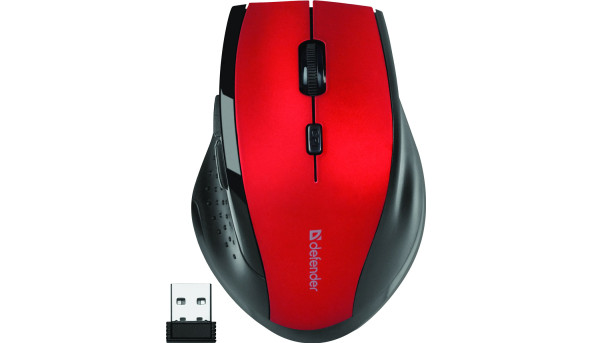 Мишка Defender Accura MM-365, бездротова, 6 кн. до 1600 dpi, червона - 594055