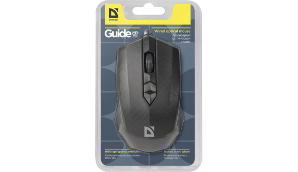 Мишка Defender Guide MB-751, 3кн., 1000dpi, чорна - 594070