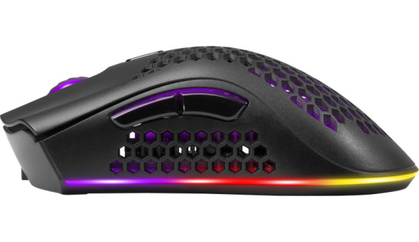 Мишка Defender Warlock GM-709L RGB ігрова, бездротова 2400dpi., 7кн., чорна - 594080