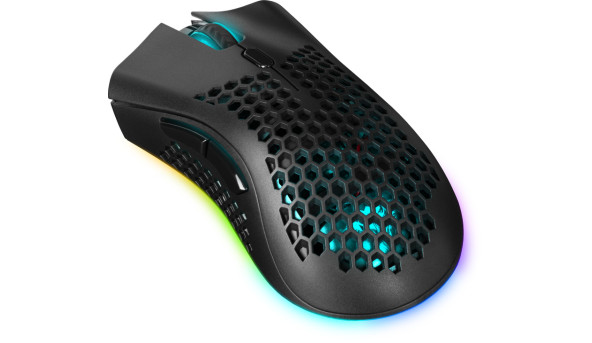 Мишка Defender Warlock GM-709L RGB ігрова, бездротова 2400dpi., 7кн., чорна - 594080