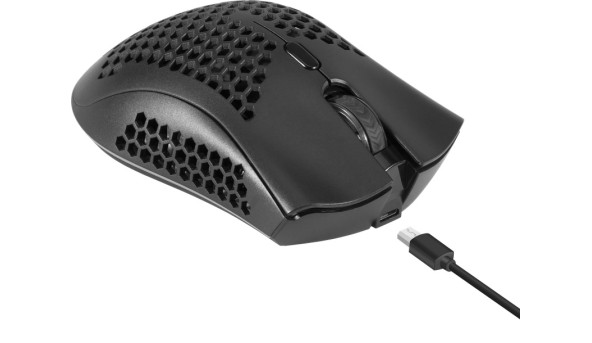 Мишка Defender Warlock GM-709L RGB ігрова, бездротова 2400dpi., 7кн., чорна - 594080