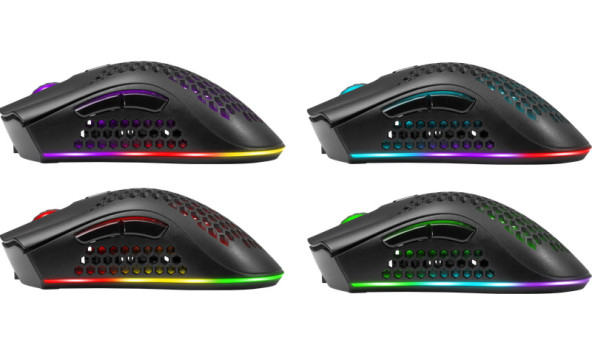 Мишка Defender Warlock GM-709L RGB ігрова, бездротова 2400dpi., 7кн., чорна - 594080