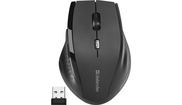 Мишка Defender Accura MM-365, бездротова, 6 кн. до 1600 dpi, чорна - 594086