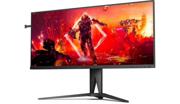 TFT 40" AOC AGON AG405UXC, WQHD, IPS, 144Гц, 1ms, 2xHDMI, DP, USB-C, USB-hub, HAS, чорний з червоним - 594142