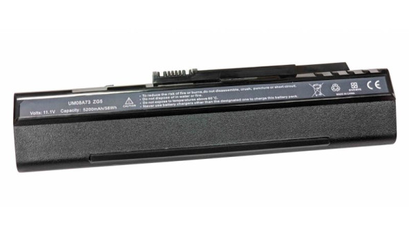 Аккумуляторная батарея для ноутбука Acer UM08A31 Aspire One ZG-5 11.1V Black 5200mAh OEM