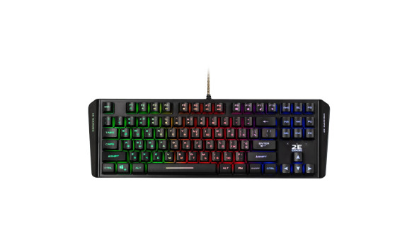 Клавіатура ігрова 2E Gaming KG355 LED Ukr 87key USB чорна