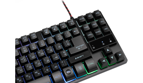Клавіатура 2E ігрова KG290 87 keys LED USB Black UKR - 594326