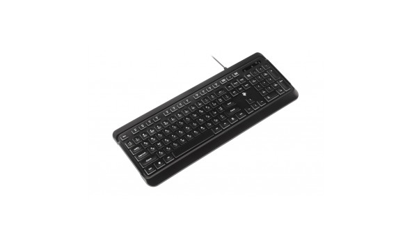 Клавіатура 2E KS120 біла підсвітка USB чорна - 594330