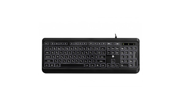 Клавіатура 2E KS120 біла підсвітка USB чорна