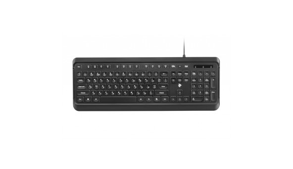Клавіатура 2E KS120 біла підсвітка USB чорна - 594330